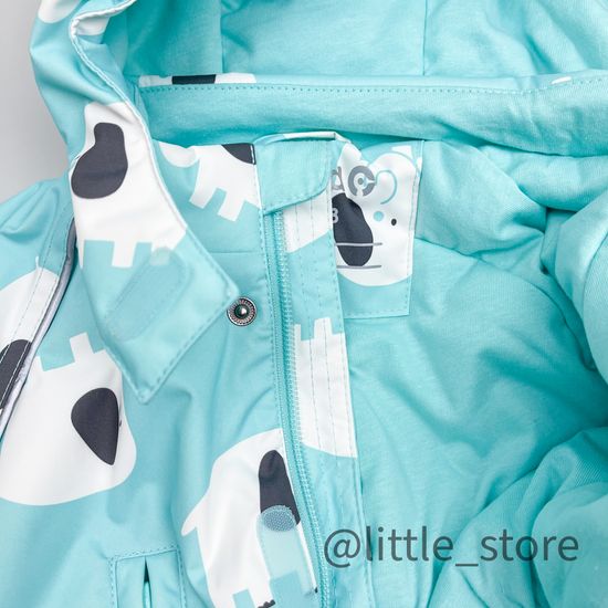 Комбинезон демисезонный "Слоники" Светлый ментол