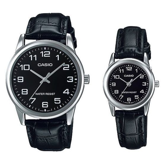 Парные часы Casio Standard: MTP-V001L-1B и LTP-V001L-1B