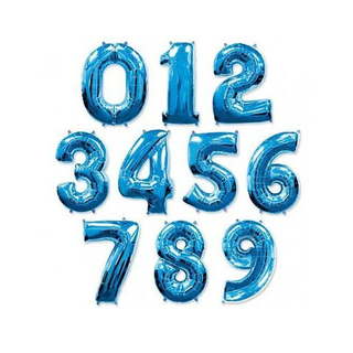 Шары цифры гелиевые Синие 102 см