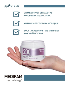 Medipam Green Plus 2X Cream Elasticity Collagen крем двойного усиленного действия для восстановления эластичности с коллагеном