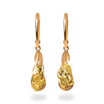 Серьги из красного золота 585 пробы с самородками
