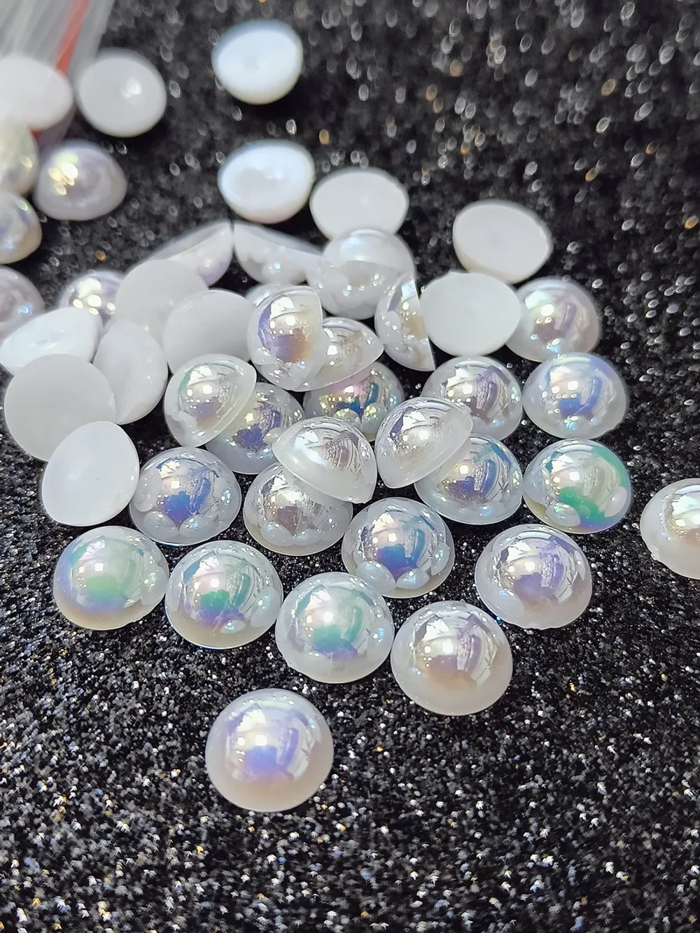 Полубусины белые, 10 мм