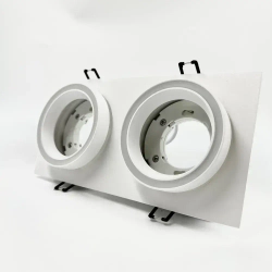 Светильник спот потолочный встраиваемый GX5.3 двойной, точечный белый светодиодный