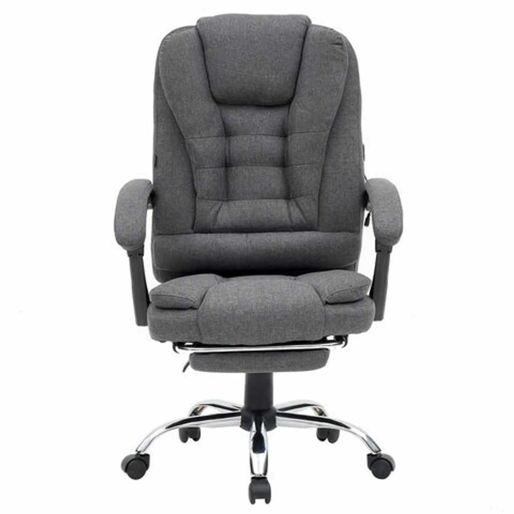 Кресло офисное CROMEX (КРОМЕКС) "Chill MS-005", с функцией вибромассажа, подножка, ткань, серое, 532959