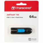 Флеш-диск 64 GB TRANSCEND JetFlash 790, USB 3.1, черный, TS64GJF790K