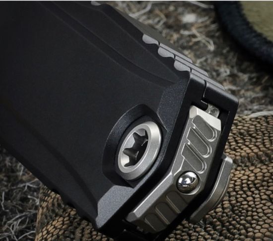 Нож фронтальный, автоматический Microtech Cypher II S/E Black Stonewash Standard - сталь М390МК, рукоять алюминий