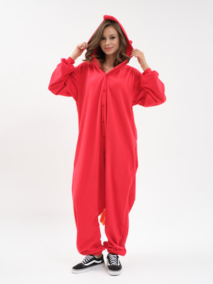 Пижама кигуруми "Красная огненная лошадь" детская, символ 2026 года