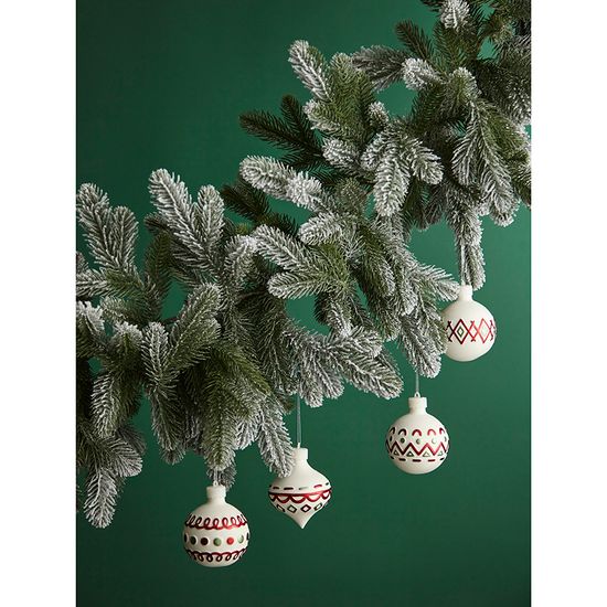 Набор ёлочных украшений с подсветкой festive embroidey из коллекции new year essential, 4 шт.