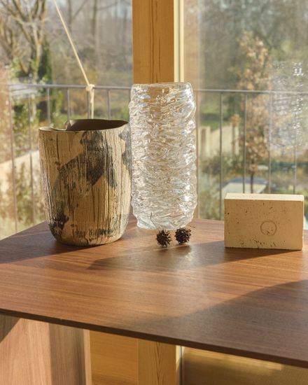 Коричневая керамическая ваза Dirva, 38 см