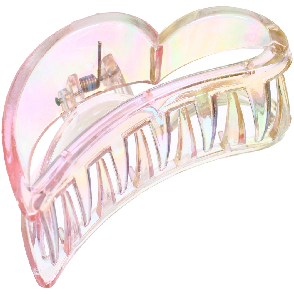 Заколка-краб для волос «Мон Пион», сердце, микс 6 цветов, 9см (Блистер)