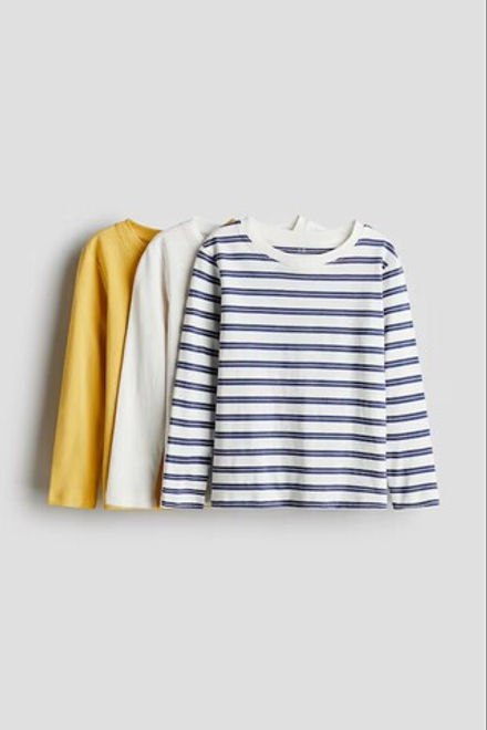 H&M Набор из трех хлопковых футболок, желтый