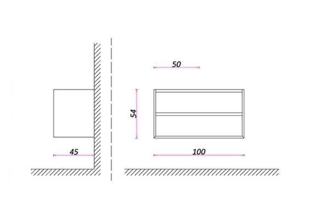 Тумба под раковину COOL с 2 выдвижными ящиками 60x45x54 CL.060.WNOGAL белый/орех
