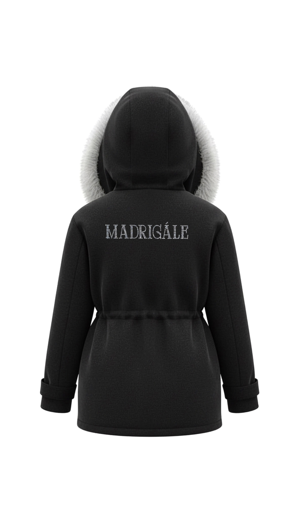 Парка из шерсти в черном