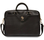 Сумка Guess 15"/16" PU Grained leather Bag 4G metal logo with Zipper, Black (GUCB15ZPGSTEGK)