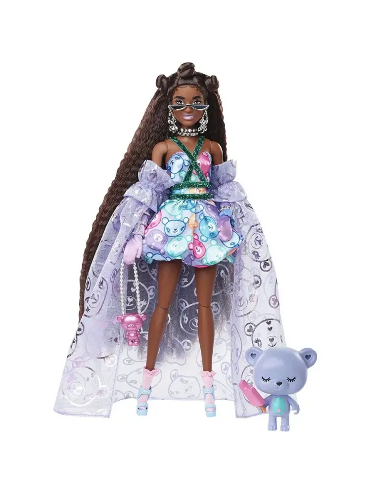 Кукла Барби Экстра в фиолетовой накидке HHN13