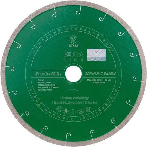 Диск алмазный DIAM 1A1R GRANITE-ELITE 230*25.4 мм сплошной