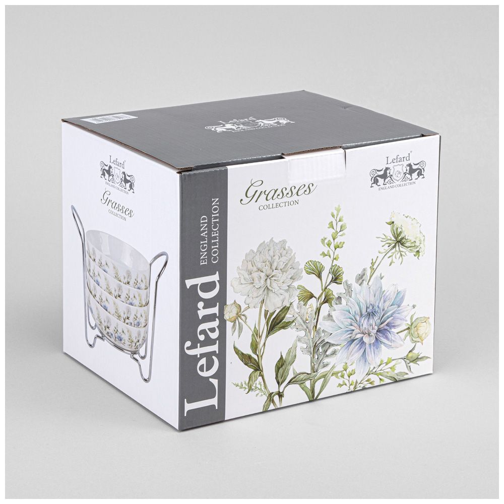 НАБОР САЛАТНИКОВ LEFARD "GRASSES" НА МЕТАЛЛ. ПОДСТАВКЕ 4 ШТ. 16*5,7 СМ 700 МЛ (КОР=6НАБ.)