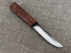 Нож шейный Ханты-Манси, рукоять мореная карельская берёза