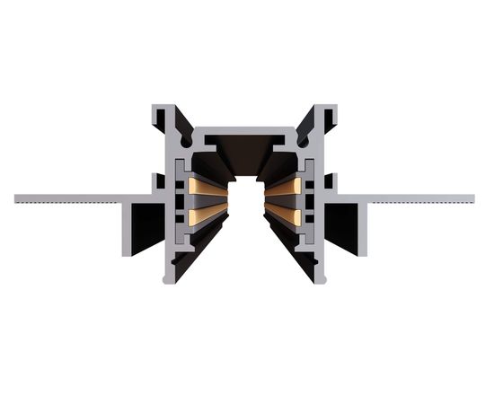 ST1004.429.12 Шинопровод магнитный встраиваемый под ГКЛ 12мм ST-Luce Черный L2000мм(заглушки в комп) SKYLINE 48+