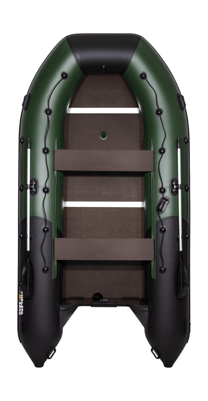 Надувная лодка ПВХ, Ривьера Максима 3800 СК Комби, зеленый/черный