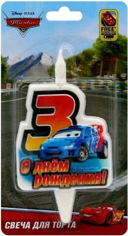 Свеча Цифра, 3 Тачки, 12 см