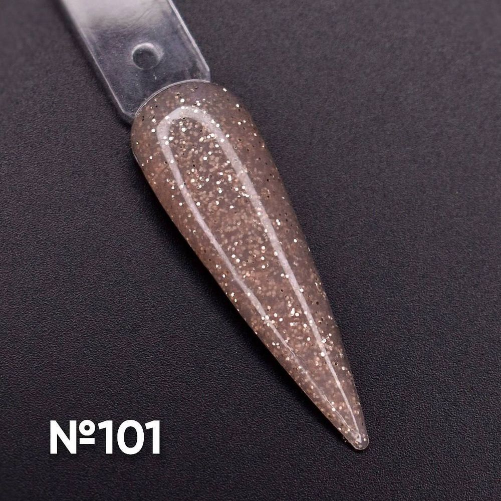 Жесткий камуфлирующий гель шоколадного оттенка с золотыми блестками.