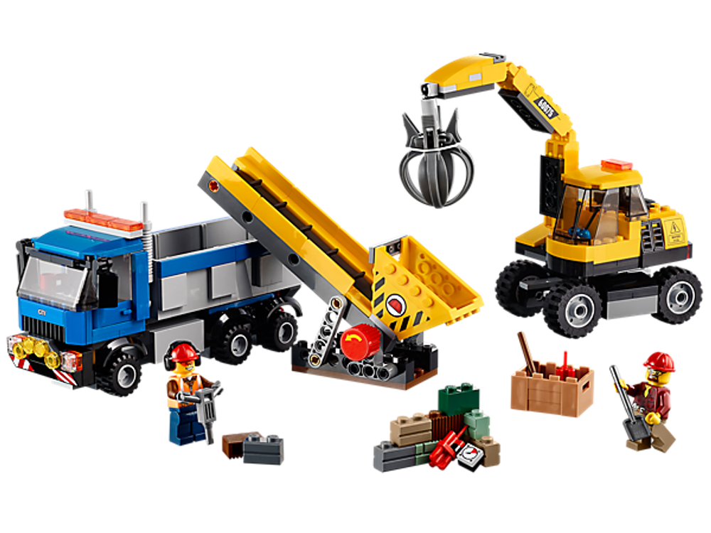 LEGO City: Экскаватор и грузовик 60075 — Excavator and Truck — Лего Сити Город