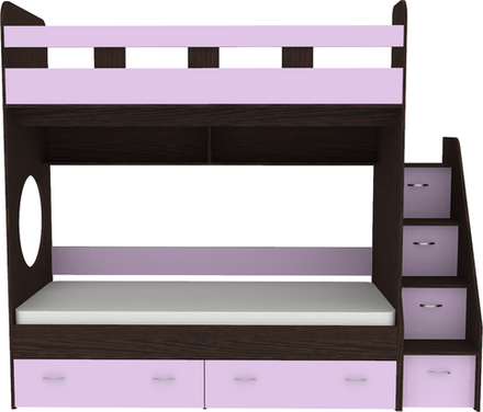 Двухъярусная кровать КарИВи Юниор 1 80x160 Венге Ирис