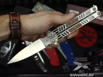 Нож бабочка (балисонг) Reptilian Стикс-01 сталь D2, рукоять сталь + алюминий