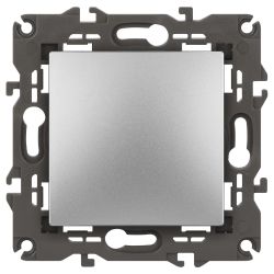 14-1111-03 ЭРА Кнопка, 10АХ-250В, Elegance, алюминий