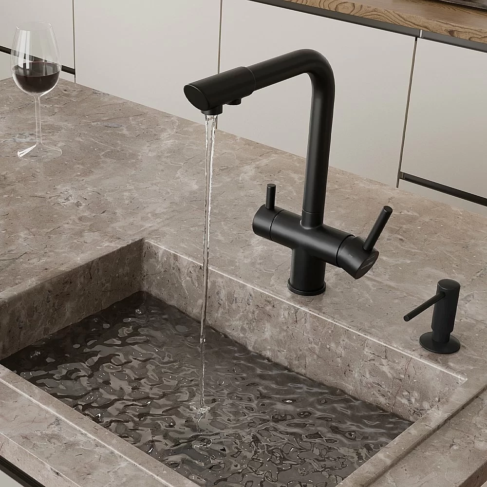 Смеситель для кухни WasserKRAFT A8367 черный