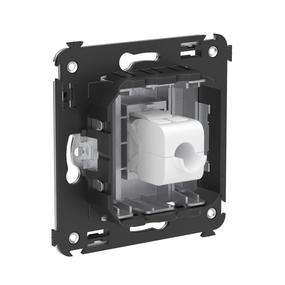 Компьютерная розетка RJ-45 без шторки в стену, кат.5е одинарная, "Avanti", "Закаленная сталь"