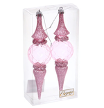 Елочные игрушки "Искры" 5*5*19 см (набор 2 шт), Розовый (Серпантин)