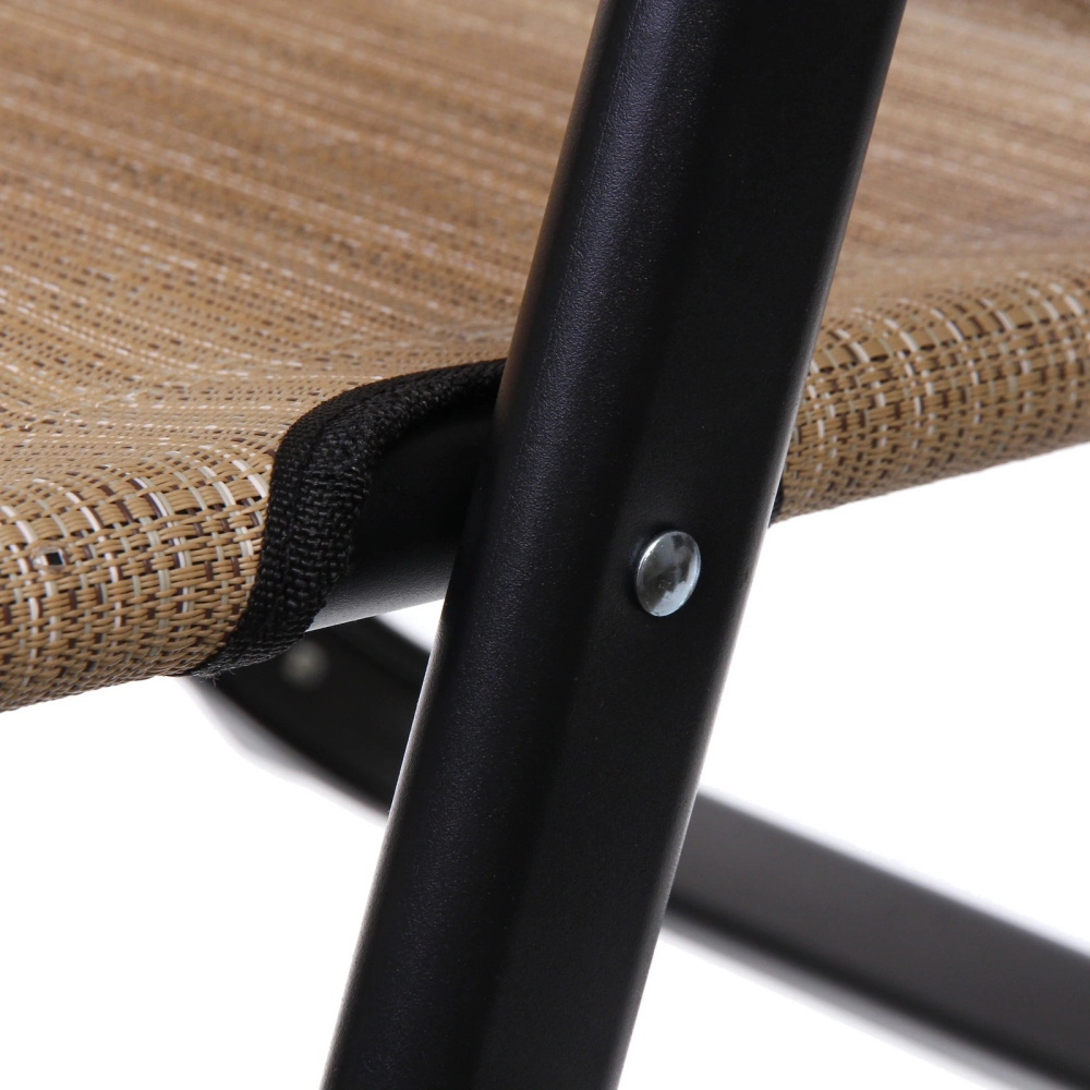 Кресло складное с подлокотниками «Люкс», 62*64*100 см, беж+серый,3 положения.