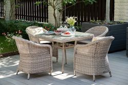 "Фредо" обеденная группа плетеная, цвет бежевый