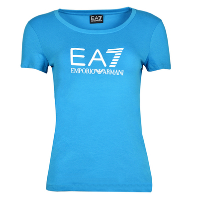 Женская теннисная футболка EA7 Woman Jersey T-Shirt - diva blue