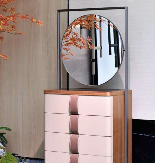 Комод с зеркалом 4542, 185х75 см, экокожа, шпон ореха