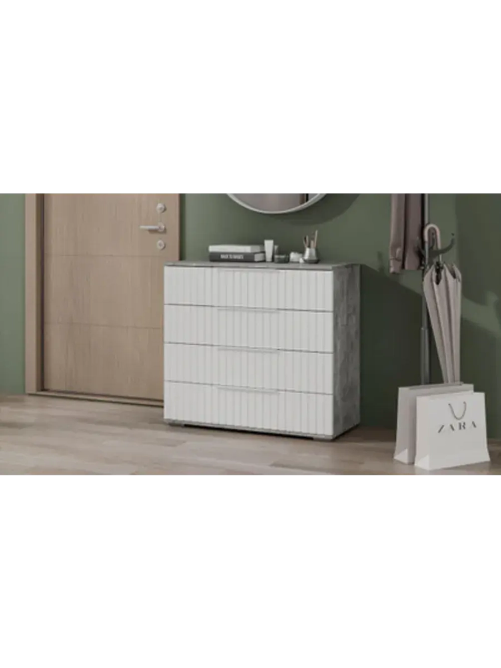 Комод для одежды Ателье светлый 4 ящика 92х41х84 см