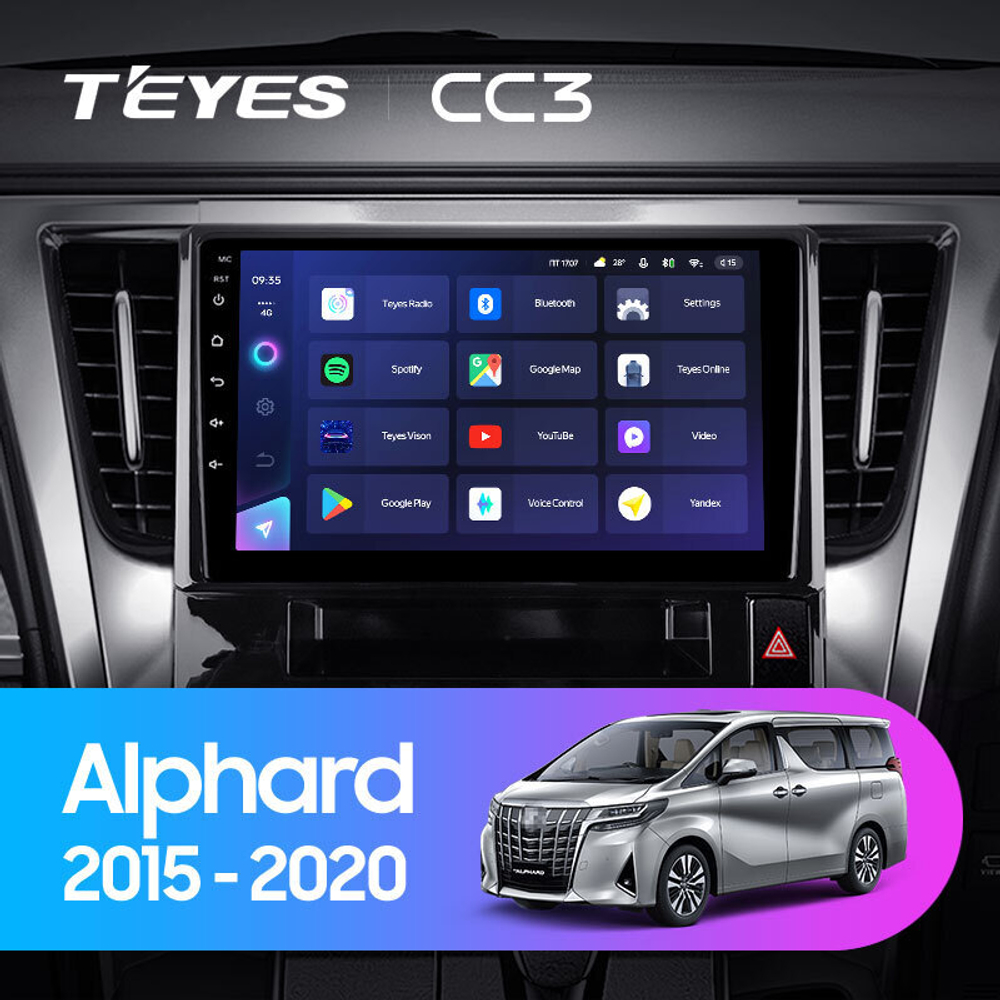 Teyes CC3 10.2" для Toyota Alphard 2015-2020