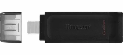 Флешка Kingston DataTraveler 70 64GB черная Type-C USB 3.0