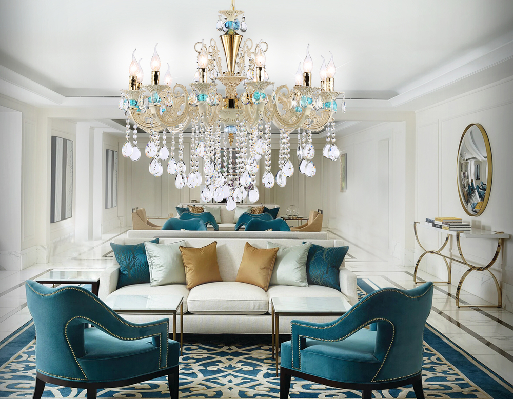 TR4929/12 GD/WH/CL золото/белый/прозрачный E14*12 max 40W D910*680