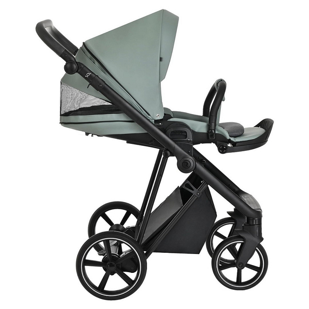 Детская коляска Roan Sol Кожа 2 в 1 RSL/2023 Misti Mint/Grey/руч. Серый