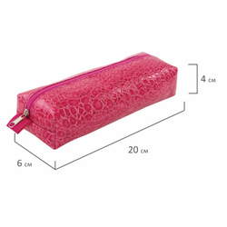 Пенал-косметичка BRAUBERG, "крокодиловая кожа", "Ultra", дисплей, 20x6x4 см, ассорти 5 цветов, 270852