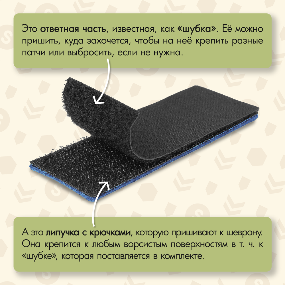 Нашивка на одежду, патч, шеврон на липучке "Глазки" (Синий) 8,5х2,8 см