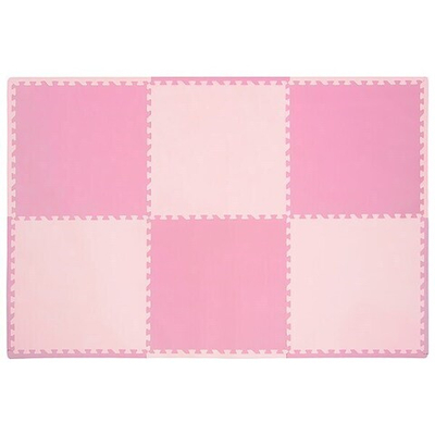 Коврик-пазл Funkids без рисунка Симпл-24, 6 плит, 60х60х1,5 см Розовый