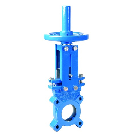 Задвижка шиберная FAF 6500, Ду 125, Ру 10 ножевая межфланцевая с выдвижным штоком со штурвалом