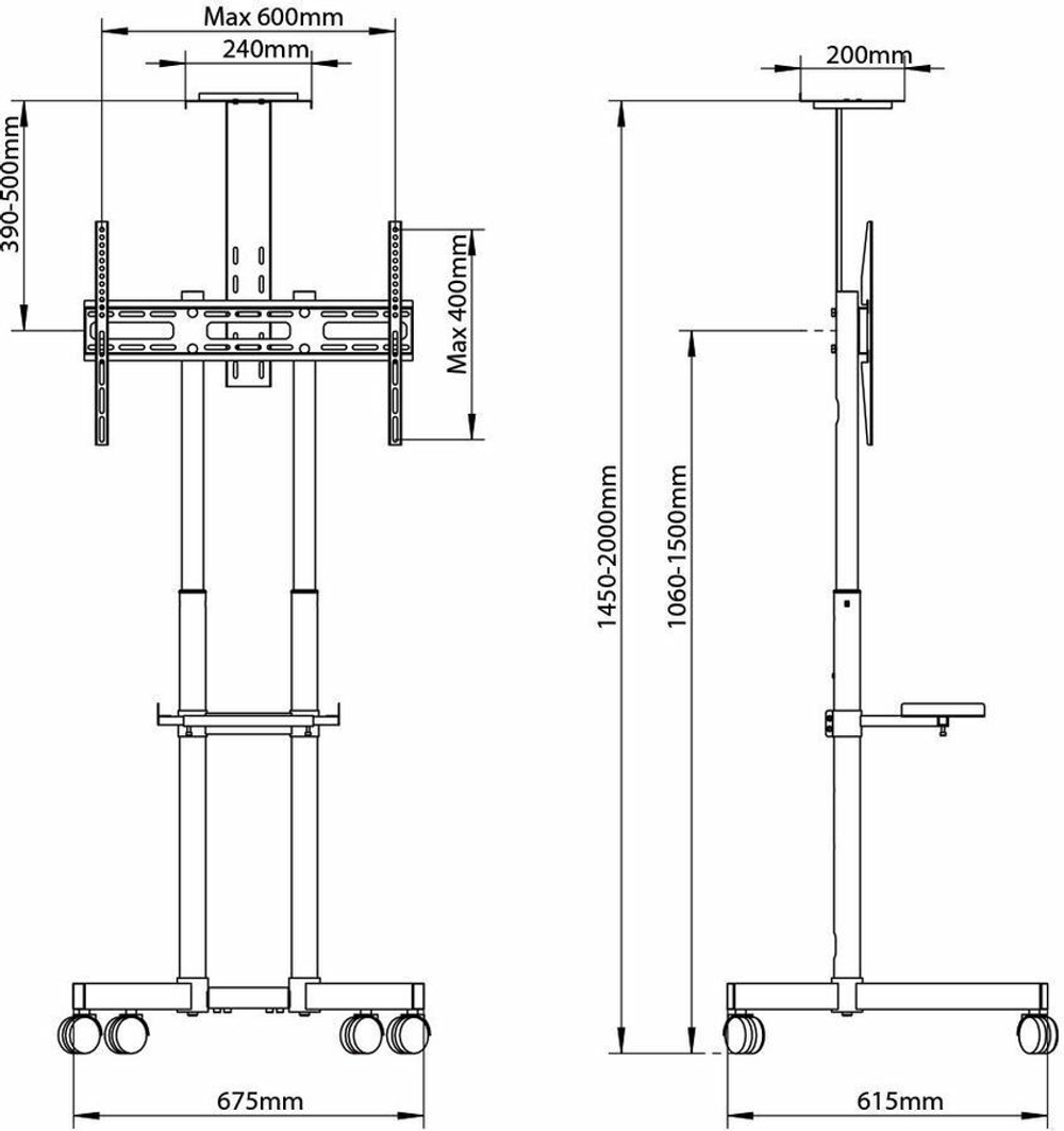 Подставка для телевизора Arm Media PT-STAND-8 черный 32"-80" макс.50кг напольный фиксированный (10232)