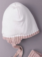 Шапка зимняя детская с помпонами и манишка