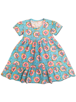 10565 Платье детское кулирка пончики на голубом (64-128)