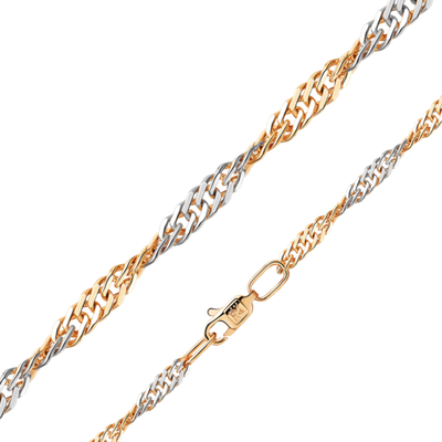 Цепь из красного золота с алмазной гранью (плетение «Сингапур»)